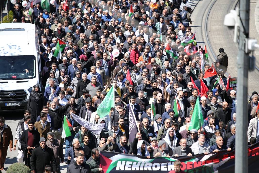 Konya, Gazze için tek yürek! Yürüyüş düzenlendi 2